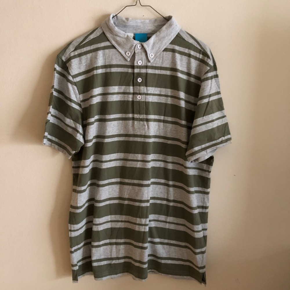 enjoi striped golf shirt - size med men’s